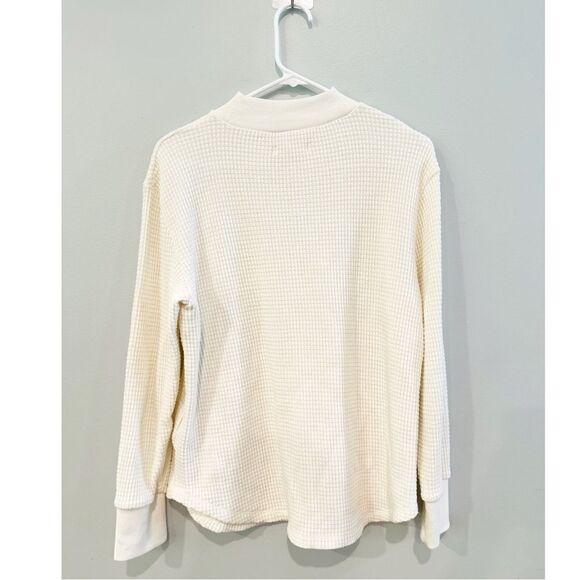 Madewell mock neck waffle sweatshirt antique cream - Picture 5 of 7